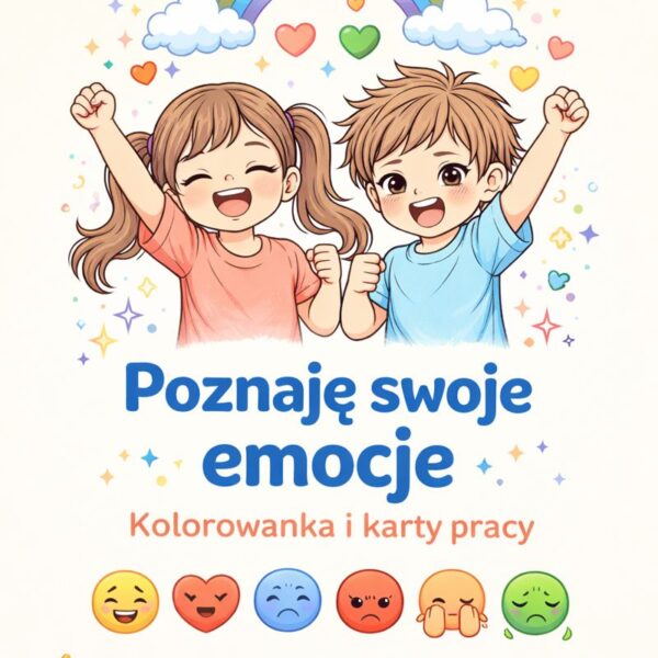 Poznaję swoje emocje - kolorowanka i karty pracy - pakiet dziewczynka + chłopiec